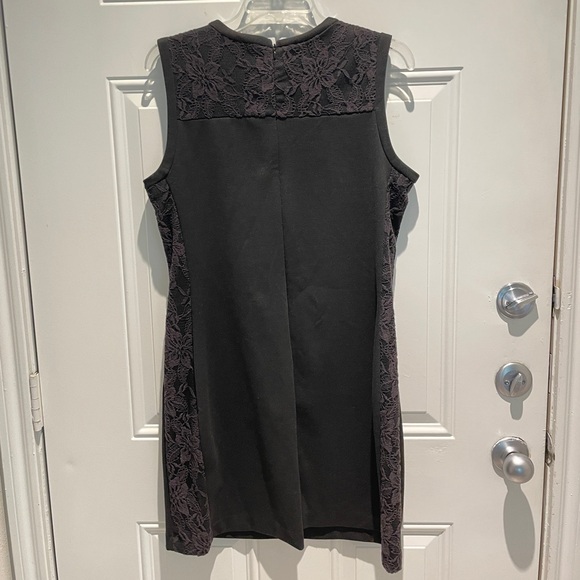 Apt. 9 Black Lace Details Sheath Dress Size Large, NEW Stretch Mini Bodycon - Picture 5 of 10